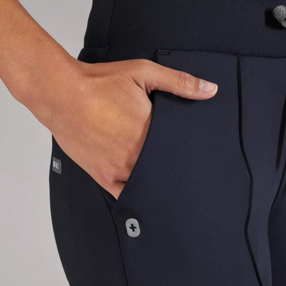 Figs High Waisted Evanston FORMx Skinny Flare Scrub Pants in Navy, Size Small - Picture 4 of 12